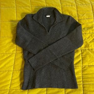 J Crew charcoal grey wool collared sweater S